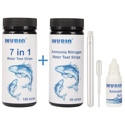 کیت تست نیتروژن آمونیاکی نوارهای تست آب آکواریوم Invbio 7 در 1 ماهی