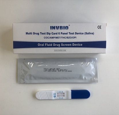 6 کیت تست سوء مصرف مواد خوراکی مایع خوراکی چند پانل FDA AMP / MET / COC / OPI / THC / BZO