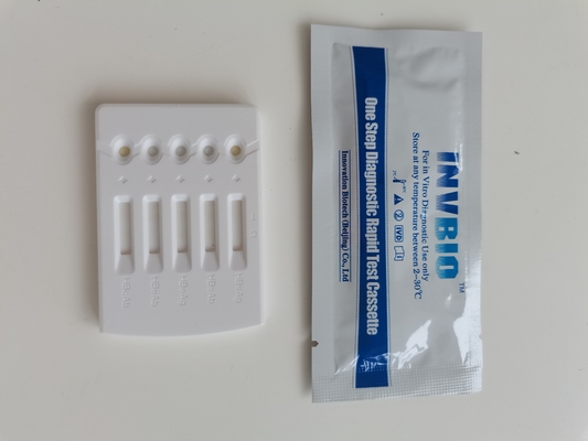 کیت تست سریع Hbv یک مرحله ای واکنشگرهای تشخیصی 5 پانل تست نوار کاست
