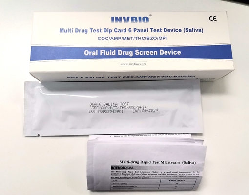 تست داروی بزاق 6 پانل 3.00 میلی متری FDA CE FSC