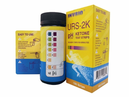آزمایش کتو PH آزمایش ادرار در یک نوار ادرار Fda Ce Fsc تایید شده است