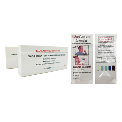 استفاده خانگی از نوارهای تست الکل خوراکی کاست تست سریع بسته بندی OEM